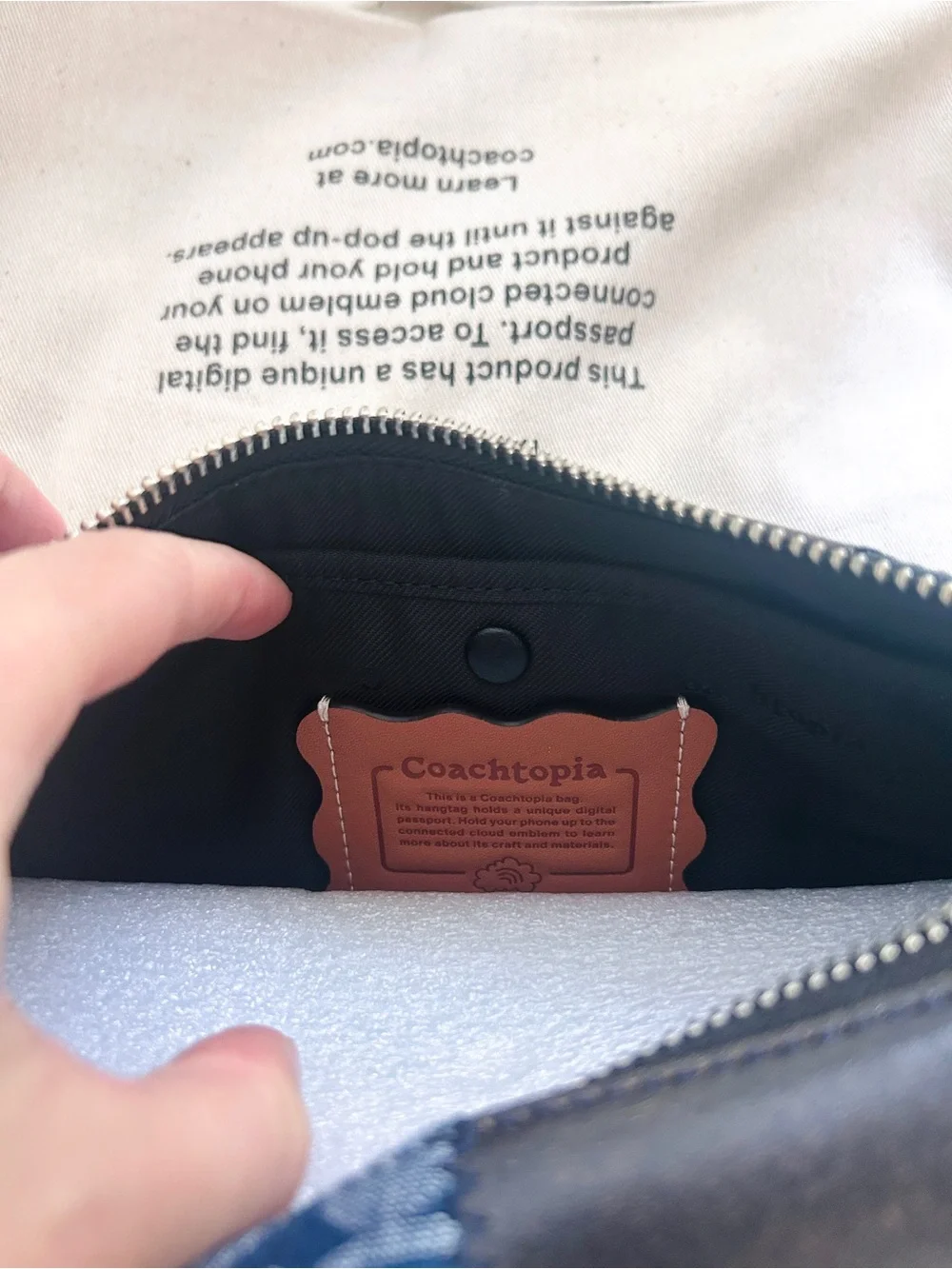 NWT🦋Coach Coachtopia Alter/Ego Small Slouchy Shoulder Bag Denim Black CFI64